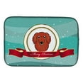 thumbnail image 1 of Caroline's Treasures Longhair Red Dachshund Merry Christmas Dish Drying Mat, 1 of 7