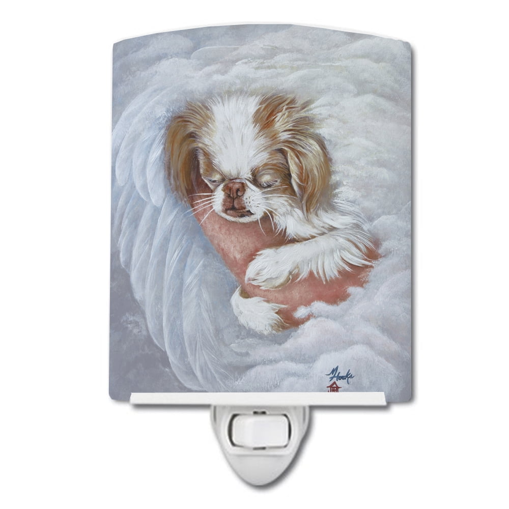 Caroline's Treasures MH1037CNL Japanese Chin in an Angels Arms Ceramic Night Light, 6x4x3", multicolor