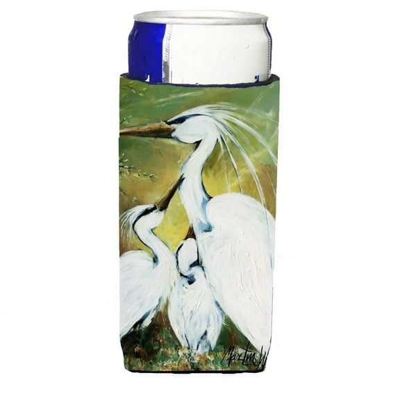 Caroline's Treasures MW1186MUK Blessing at Feeding Time Egret Family Ultra Hugger for slim cans, Slim Can, multicolor