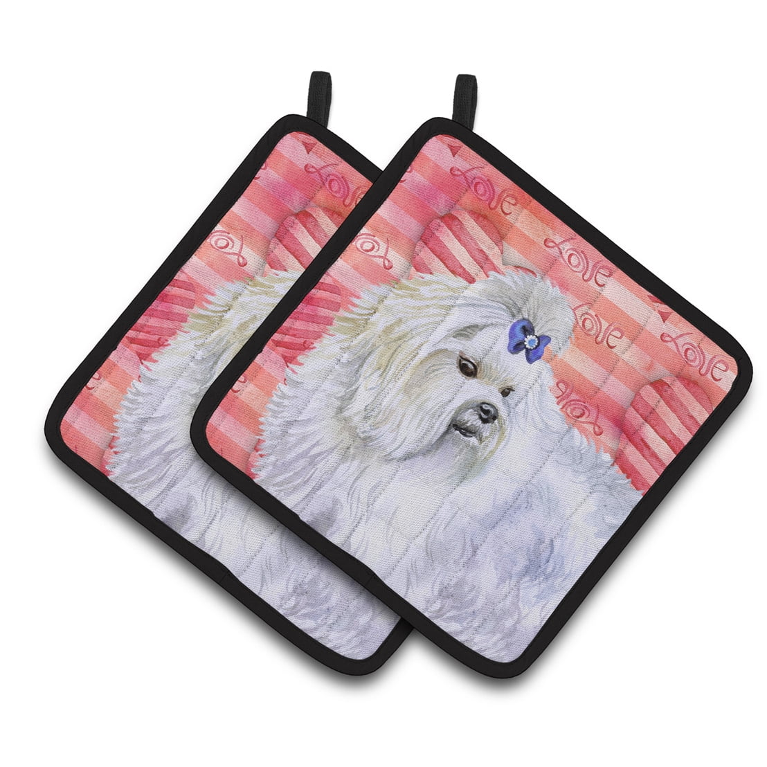 Caroline's Treasures Maltese Love Pot Holders