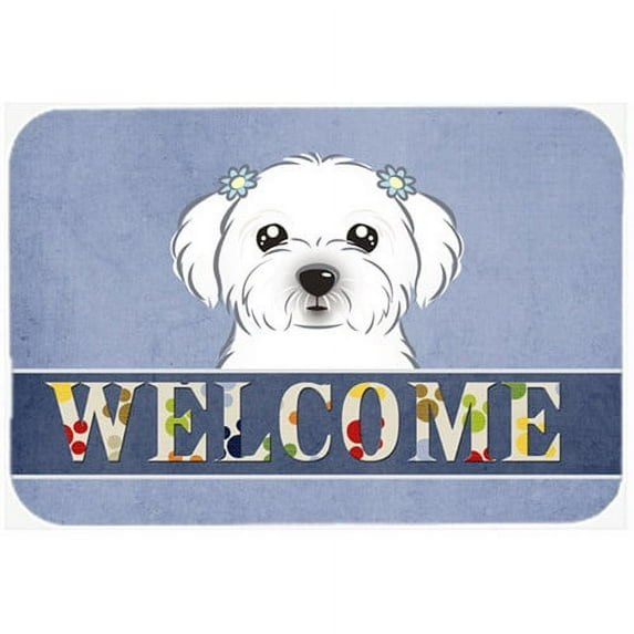 Caroline's Treasures Maltese Welcome Kitchen/Bath Mat