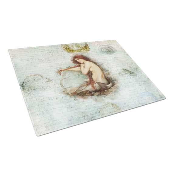 Caroline's Treasures Mermaids and Mermen Glass Cutting Board Large