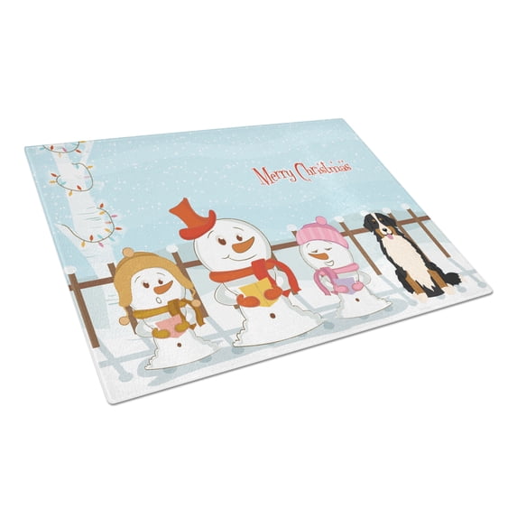 Caroline's Treasures Merry Christmas Carolers Bernese Mountain Dog Glass Cutting Board Large