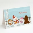 thumbnail image 1 of Merry Christmas Carolers Caucasian Shepherd Dog Greeting Cards and Envelopes Pack of 8, 1 of 2