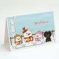 thumbnail image 1 of Merry Christmas Carolers Dachshund Black Tan Greeting Cards and Envelopes Pack of 8, 1 of 2