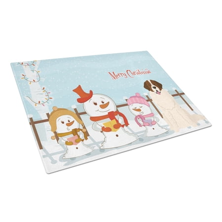 Caroline's Treasures Merry Christmas Carolers Moscow Watchdog Glass Cutting Board Large