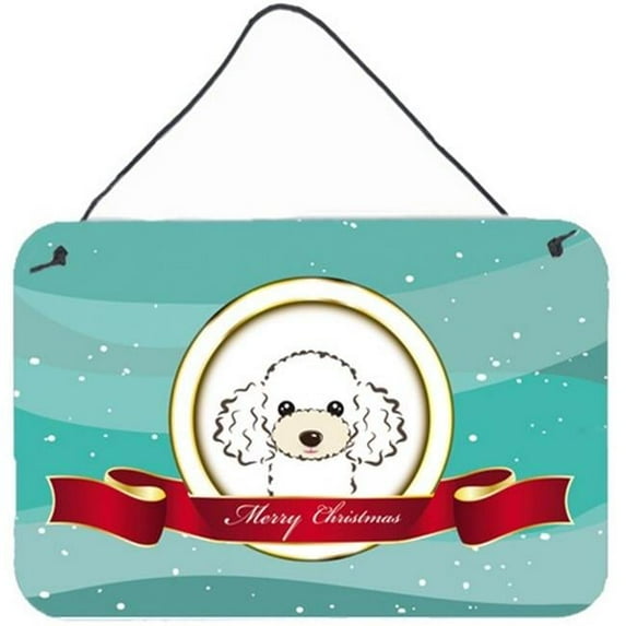Carolines Treasures BB1567DS812 White Poodle Merry Christmas Wall and Door Hanging Prints