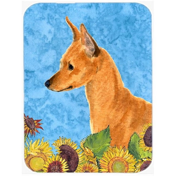 Caroline's Treasures Min Pin Glass Cutting Board Large
