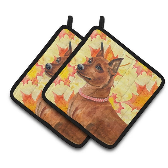 Caroline's Treasures Miniature Pinscher Fall Pair of Pot Holders
