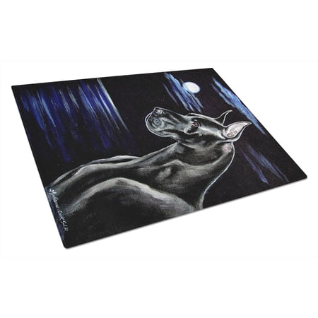 Caroline's Treasures Moonlight Black Great Dane Glass Cutting Board Large