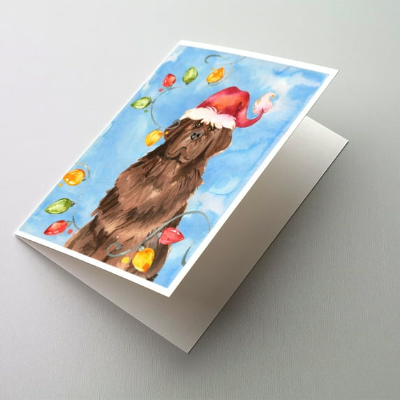 Caroline's Treasures Newfoundland Christmas Greeting Cards with Envelopes, 5" x 7" (8 Count)