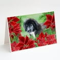 thumbnail image 1 of Newfoundland Puppy Poinsettas Greeting Cards and Envelopes Pack of 8, 1 of 2