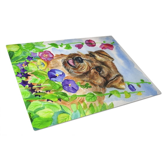 Caroline's Treasures Norfolk Terrier Glass Cutting Board Large