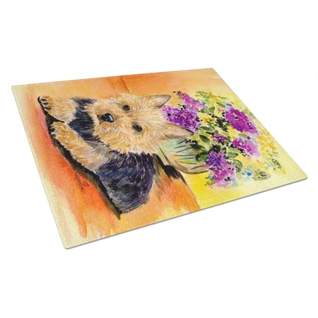 Caroline's Treasures Norwich Terrier Glass Cutting Board Large