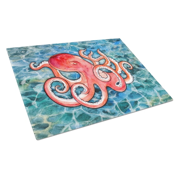 Caroline's Treasures Octopus Glass Cutting Board Large