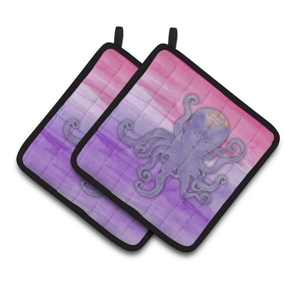 Caroline's Treasures Octopus Watercolor Pair of Pot Holders