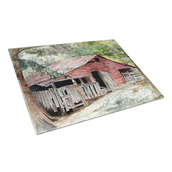 Caroline's Treasures Old Barn Glass Cutting Board Large