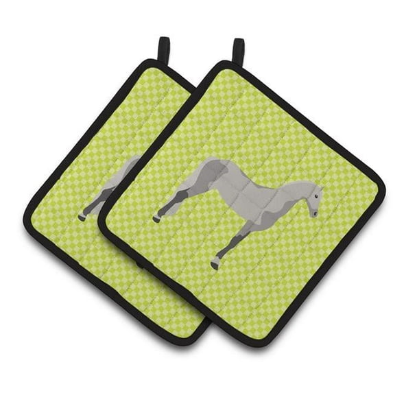 Caroline's Treasures Orlov Trotter Horse Green Pair of Pot Holders