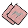thumbnail image 1 of Caroline's Treasures Orlov Trotter Horse Pink Check Pair of Pot Holders, 1 of 3