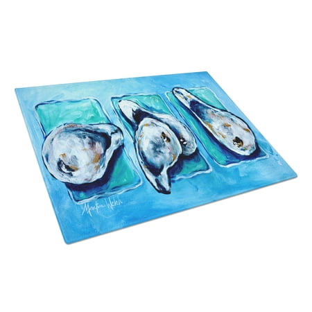 Caroline's Treasures Oysters Oyster + Oyster = Oysters Glass Cutting Board Large