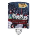 thumbnail image 1 of Caroline's Treasures PPP3227CNL Westie Christmas Red Wagon Ceramic Night Light, 6x4x3", multicolor, 1 of 2