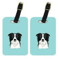thumbnail image 1 of Caroline's Treasures Pair of Checkerboard Blue Border Collie Luggage Tags BB1179BT, 1 of 1