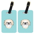thumbnail image 1 of Caroline's Treasures Pair of Checkerboard Blue Pekingese Luggage Tags BB1159BT, 1 of 1