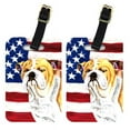 thumbnail image 1 of Caroline's Treasures Pair of USA American Flag with Bulldog English Luggage Tags SC9002BT, 1 of 1