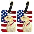 thumbnail image 1 of Caroline's Treasures Pair of USA American Flag with Labrador Luggage Tags LH9008BT, 1 of 1