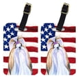 thumbnail image 1 of Caroline's Treasures Pair of USA American Flag with Shih Tzu Luggage Tags SS4221BT, 1 of 1