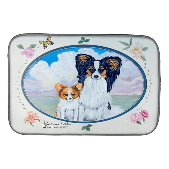 Caroline's Treasures Papillon Dish Drying Mat