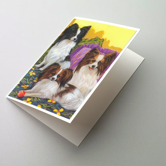 Papillon Party Pals Greeting Cards and Envelopes Pack of 8