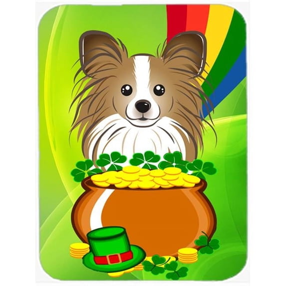 Caroline's Treasures Papillon St. Patrick's Day Glass Cutting Board Large
