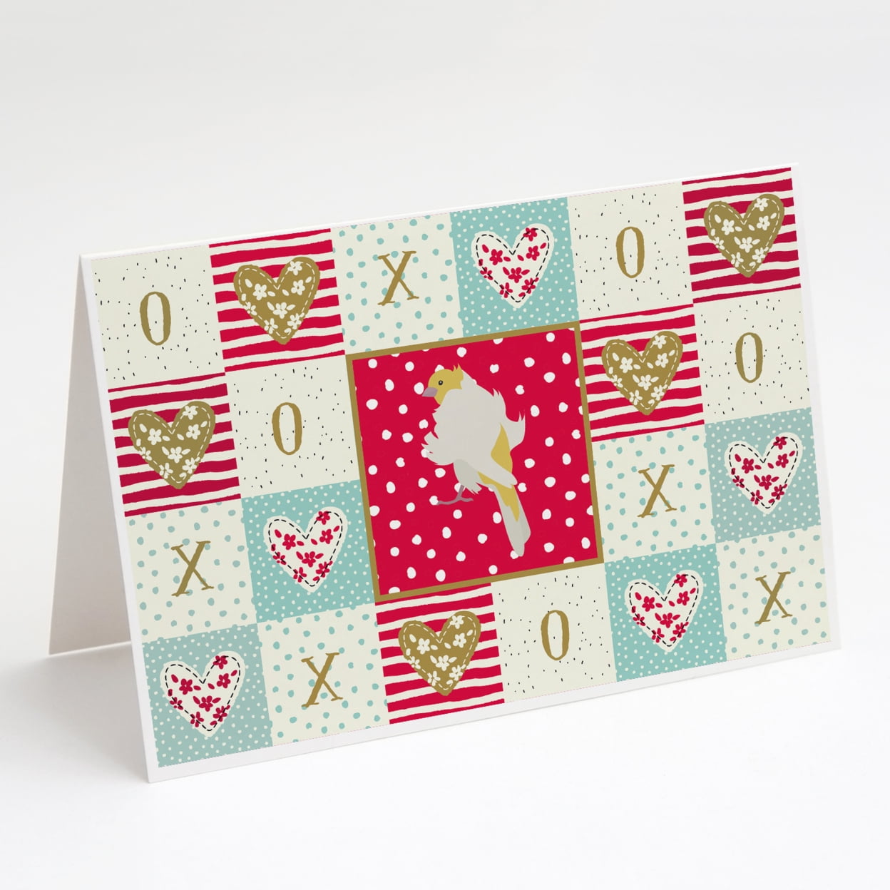 CAROLINE'S TREASURES Parisian Trumpeter Canary Love Greeting Cards and Envelopes Pack of 8