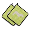 thumbnail image 1 of Caroline's Treasures Paso Fino Horse Green Pair of Pot Holders, 1 of 3