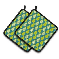Caroline's Treasures Pears on Green Pair of Pot Holders