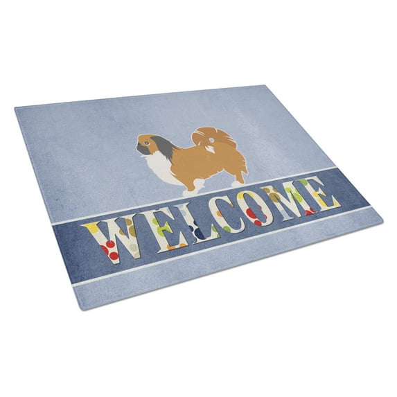 Caroline's Treasures Pekingese Welcome Glass Cutting Board Large