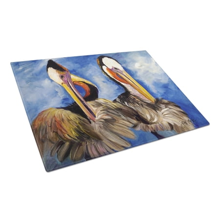 Caroline's Treasures Pelican Brothers Glass Cutting Board Large