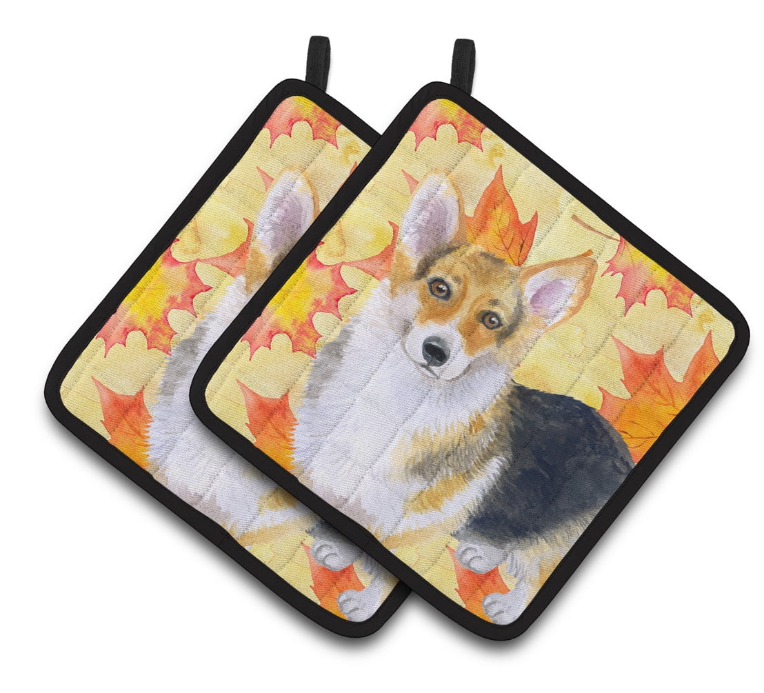 Pembroke Corgi Fall Pair of Pot Holders