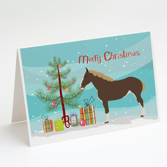 Percheron Horse Christmas Greeting Cards and Envelopes Pack of 8