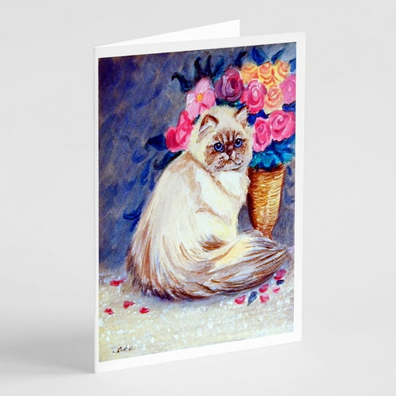 Persian Cat Greeting Cards and Envelopes Pack of 8