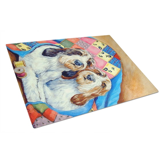 Caroline's Treasures Petit Basset Griffon Vendeen PBGV Glass Cutting Board Large