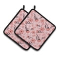 thumbnail image 1 of Caroline's Treasures Pink Flowers and Polka Dots Pair of Pot Holders, 1 of 3