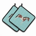 thumbnail image 1 of Caroline's Treasures Pinto Horse Blue Check Pair of Pot Holders, 1 of 3