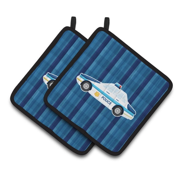 Caroline's Treasures Police Car Pair of Pot Holders