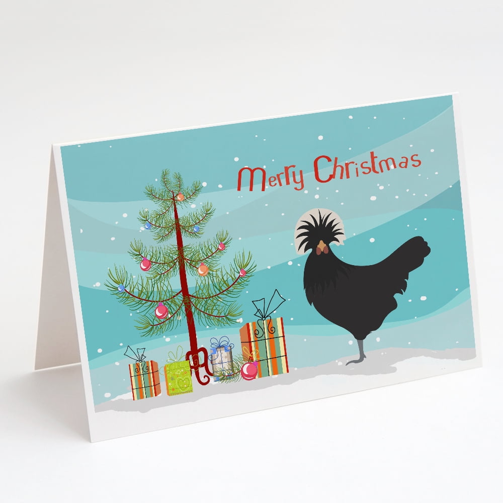 Polish Poland Chicken Christmas Greeting Cards and Envelopes Pack of 8