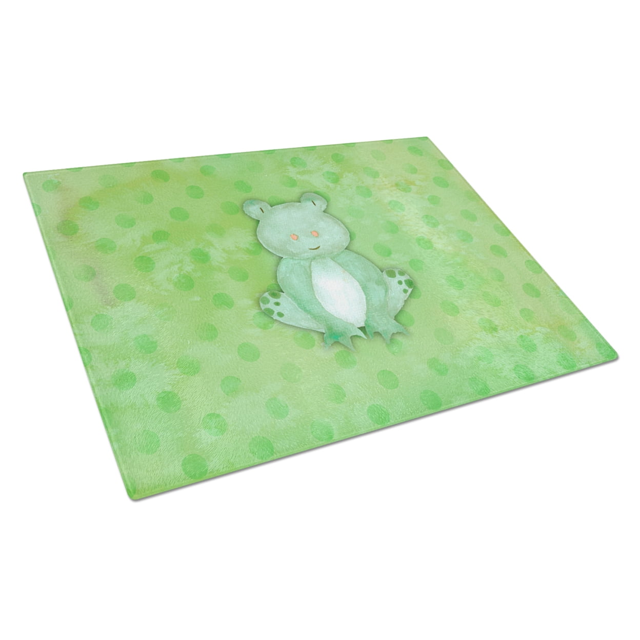 Caroline's Treasures Polkadot Frog Watercolor Glass Cutting Board Large
