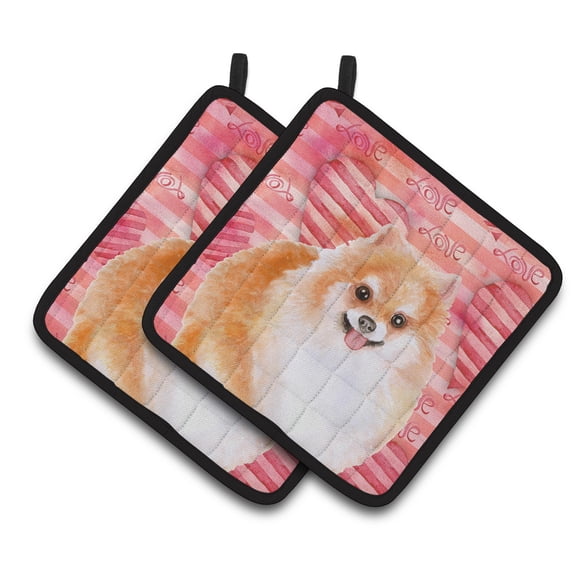 Caroline's Treasures Pomeranian #2 Love Pair of Pot Holders