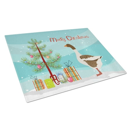 Caroline's Treasures Pomeranian Rogener Goose Christmas Glass Cutting Board Large
