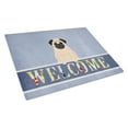 thumbnail image 1 of Caroline's Treasures Pug Fawn Welcome Glass Cutting Board Large, 1 of 2